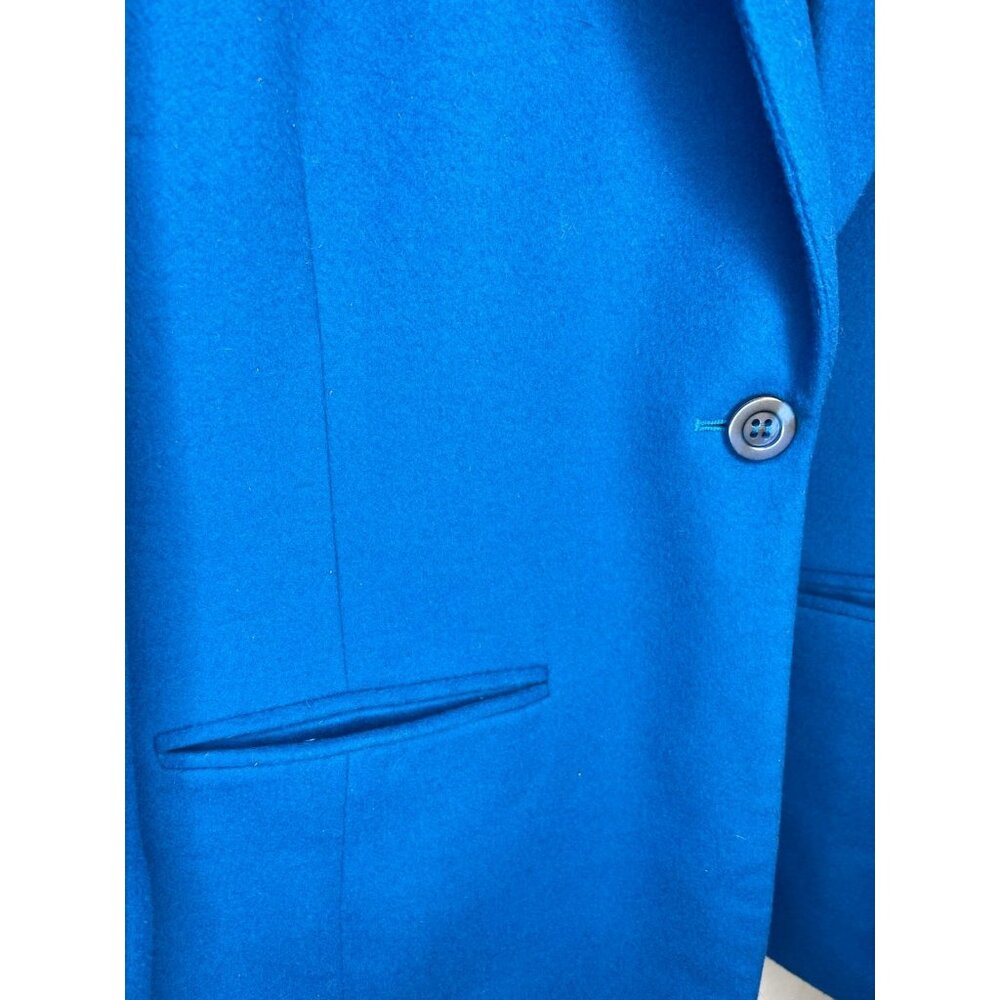 Vintage Blue Wool Cashmere One-Button Blend Blazer Size 10 - Picture 4 of 8
